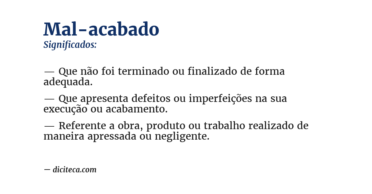 Significado de mal-acabado