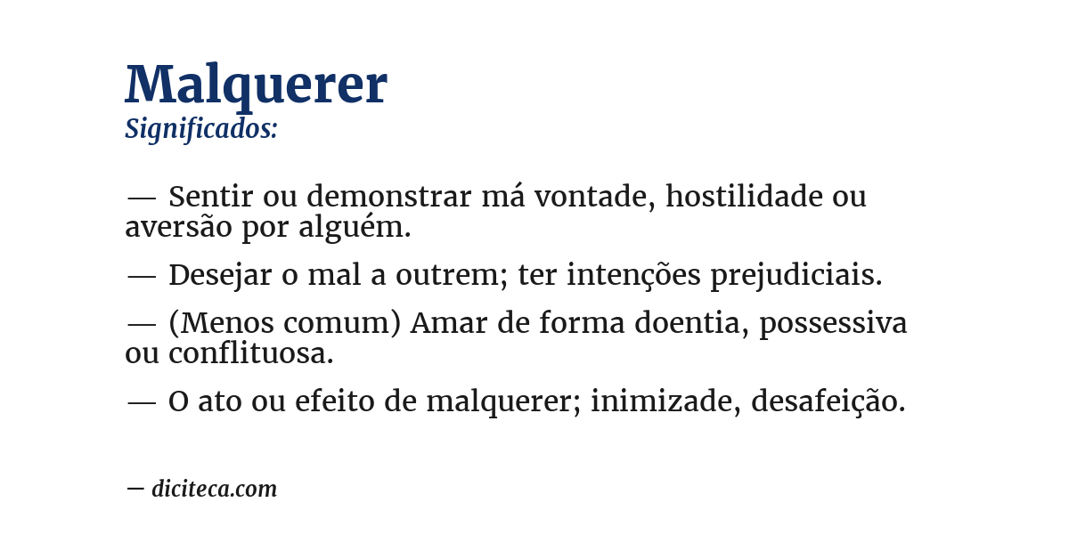 Significado de malquerer