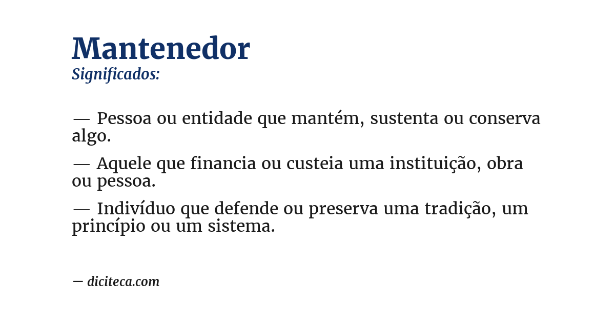 Significado de mantenedor