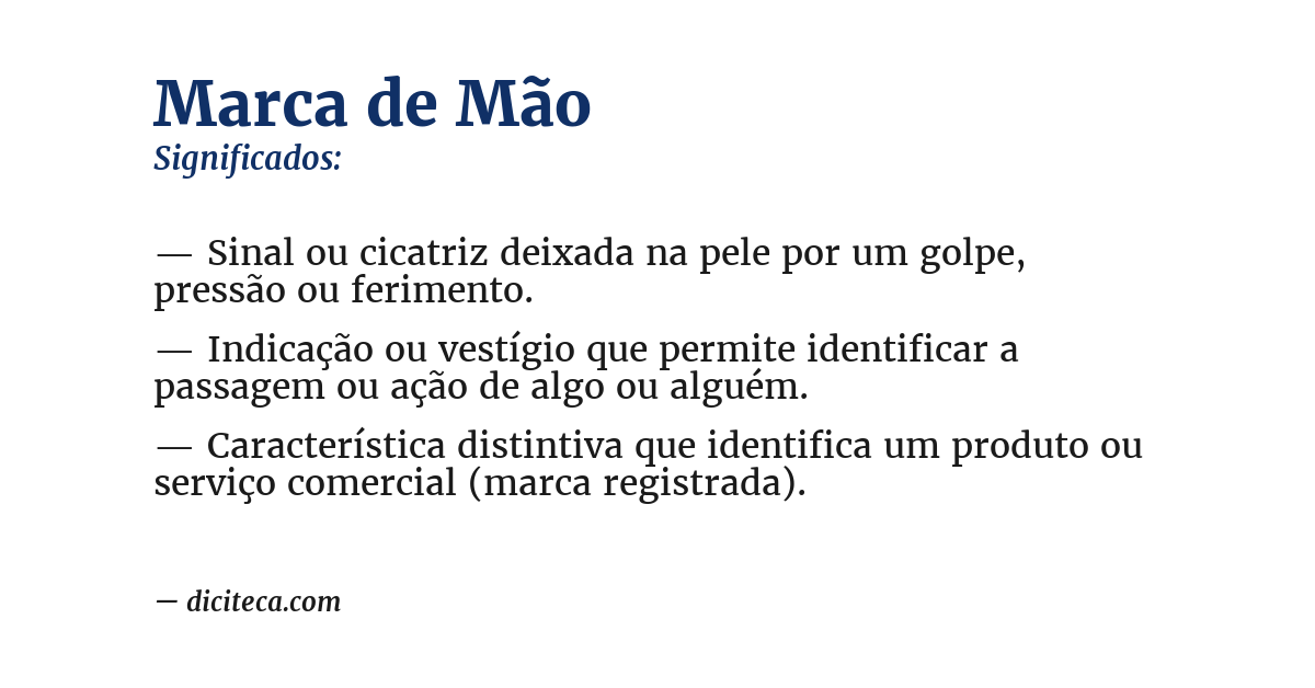 Significado de marca de mão
