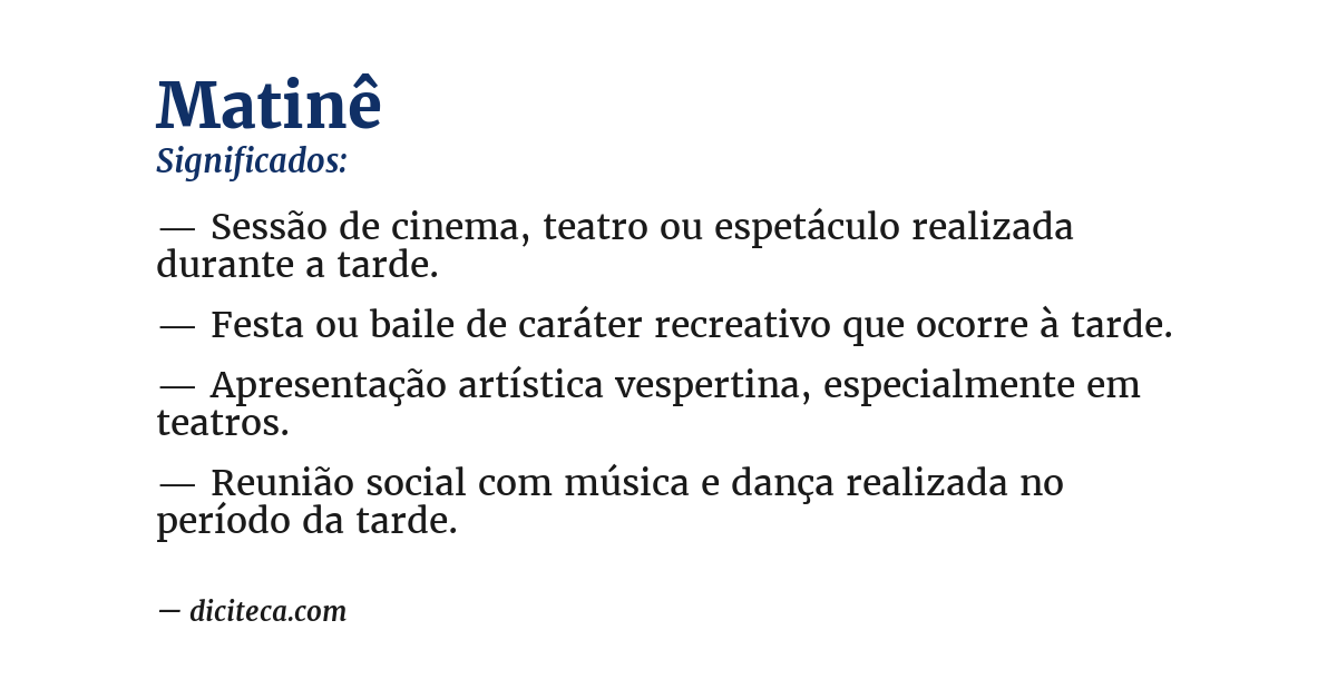 Significado de matinê