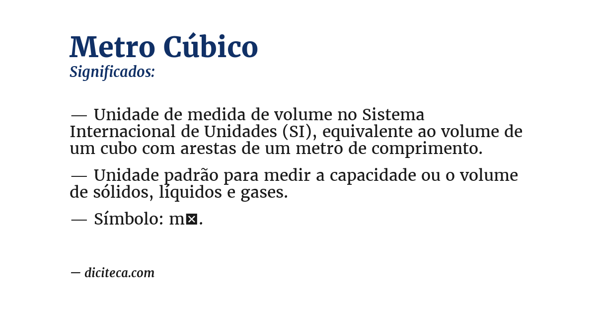 Significado de metro cúbico