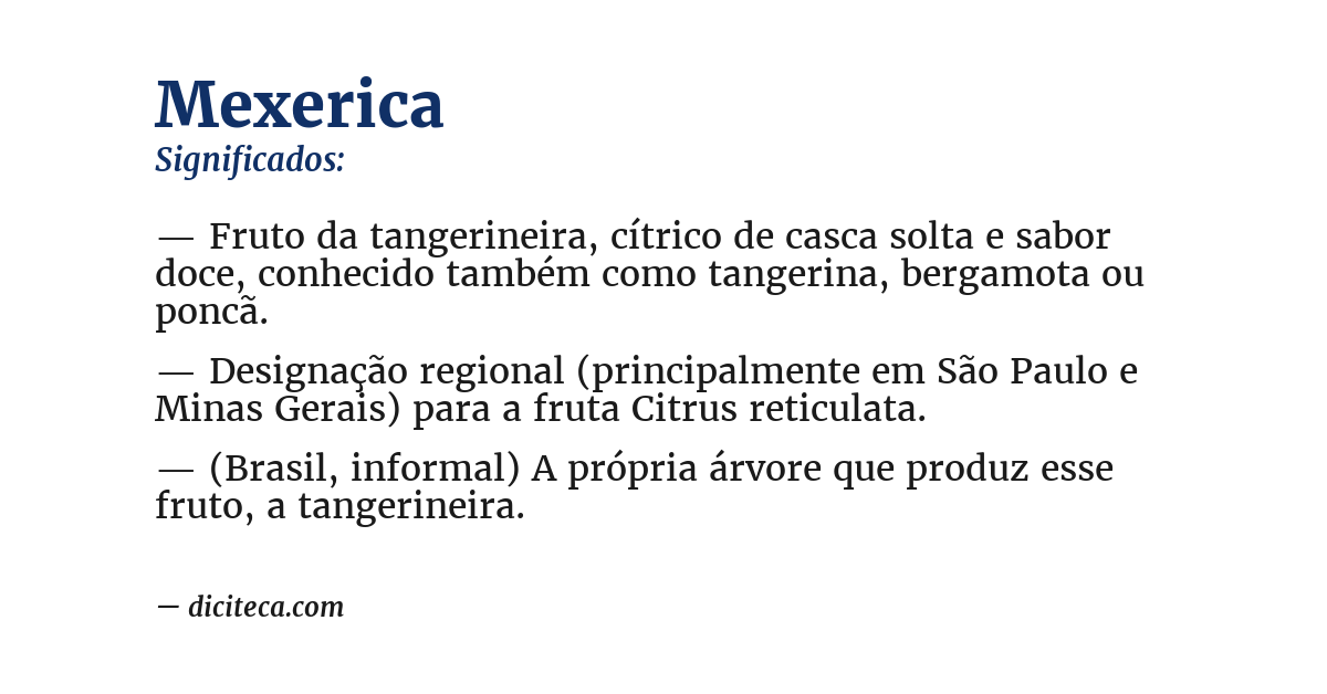 Significado de mexerica