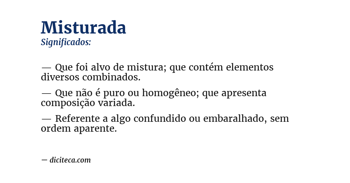 Significado de misturada