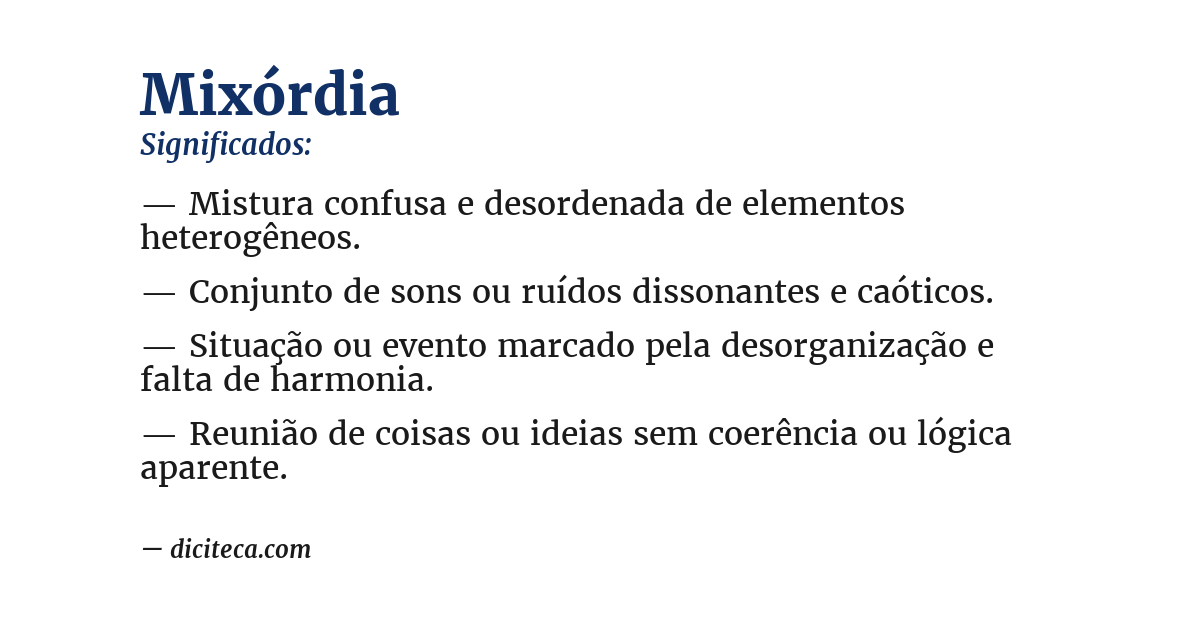 Significado de mixórdia