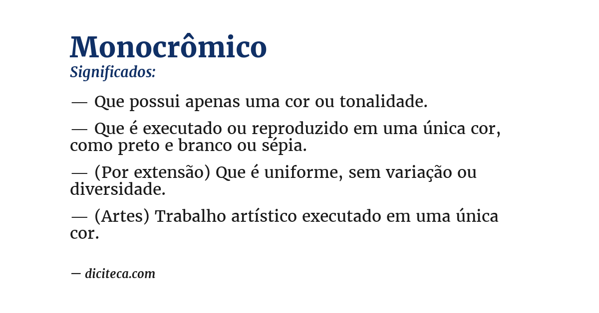 Significado de monocrômico