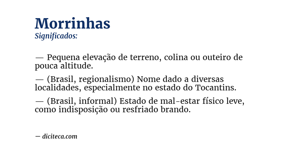 Significado de morrinhas