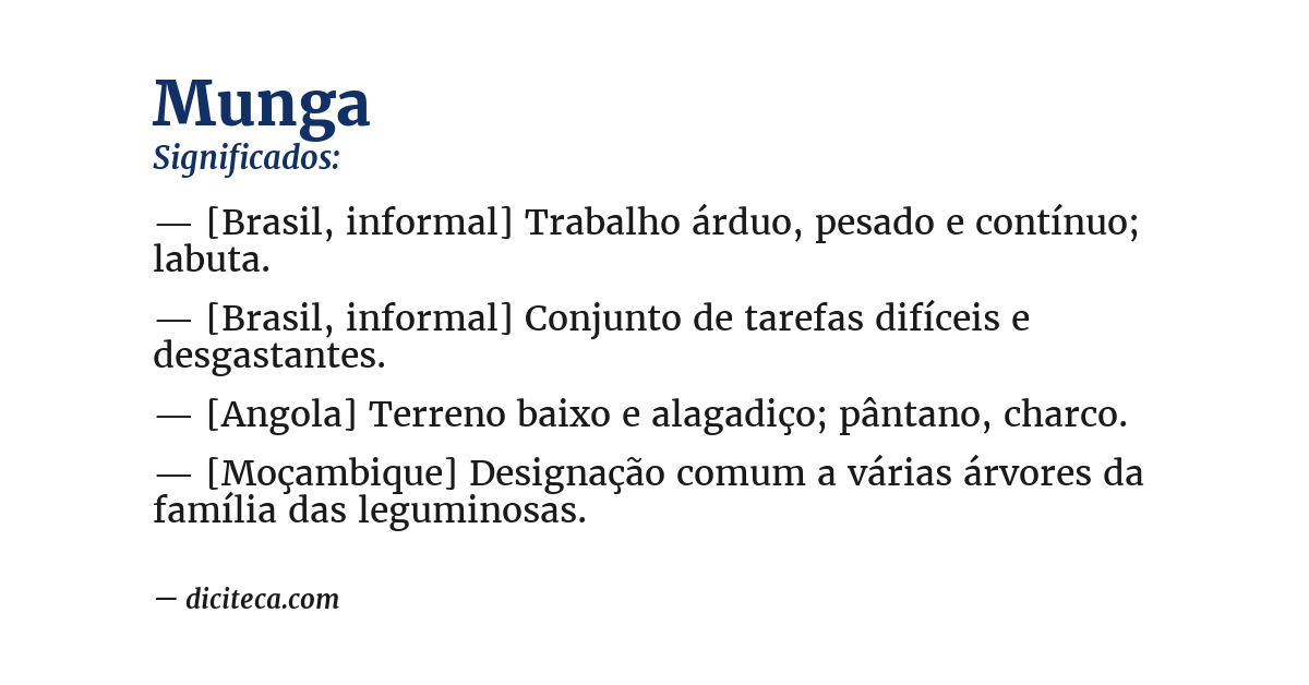 Significado de munga