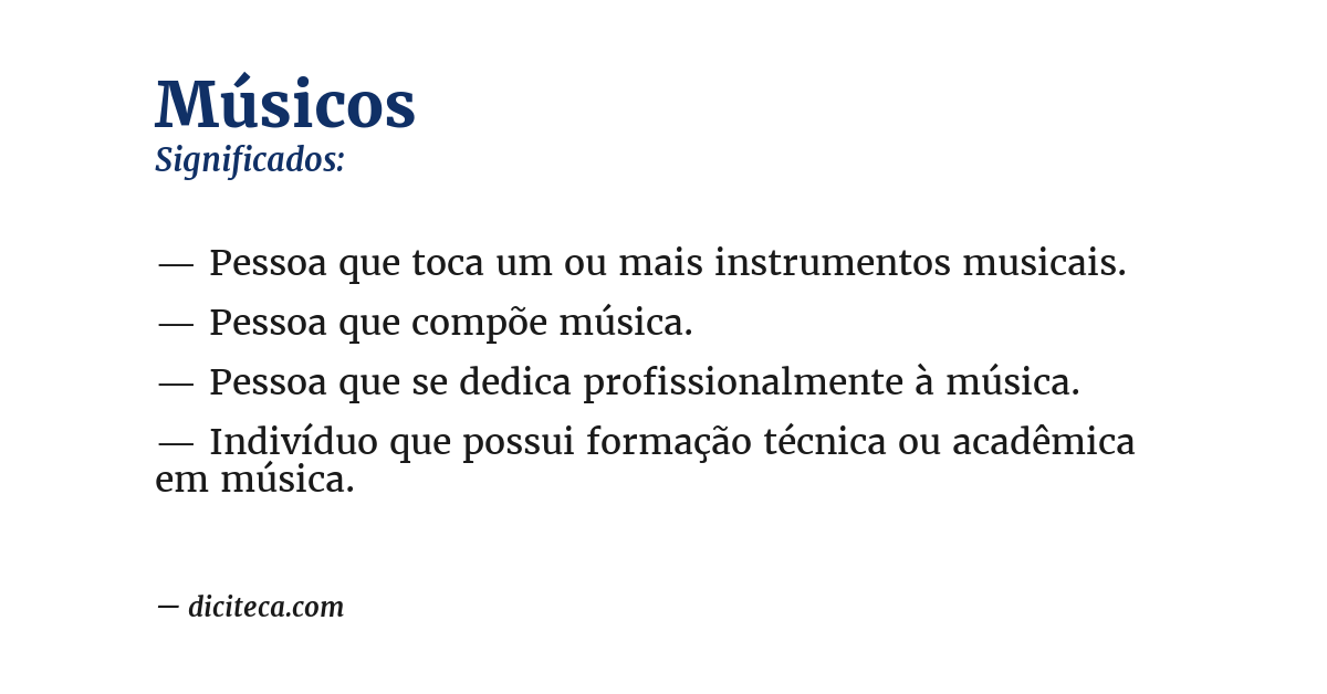 Significado de músicos