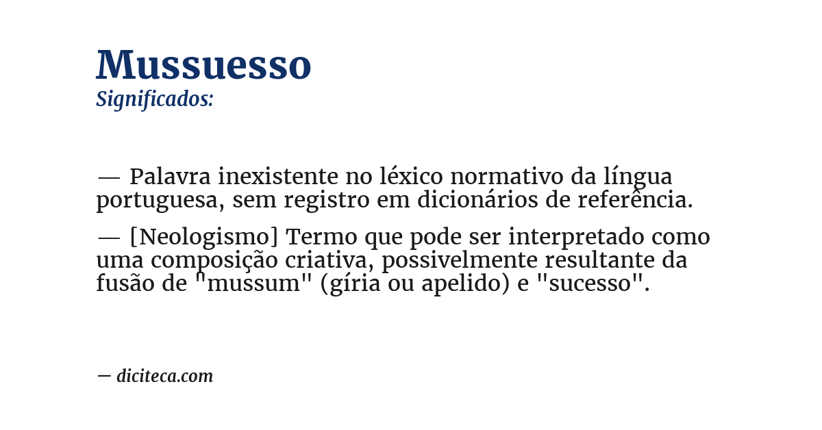 Significado de mussuesso