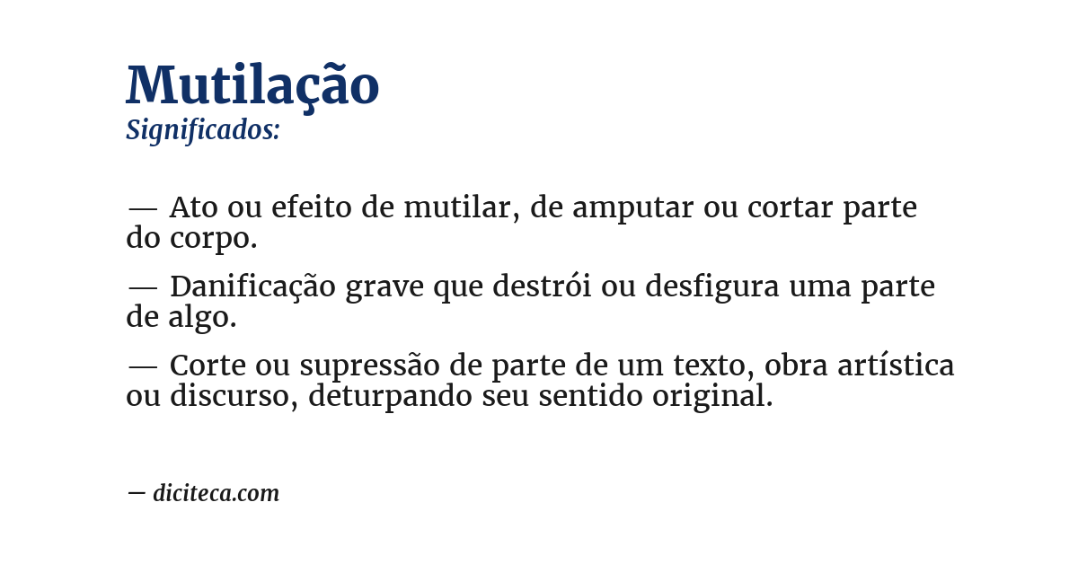 Significado de mutilação