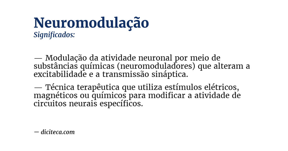 Significado de neuromodulação