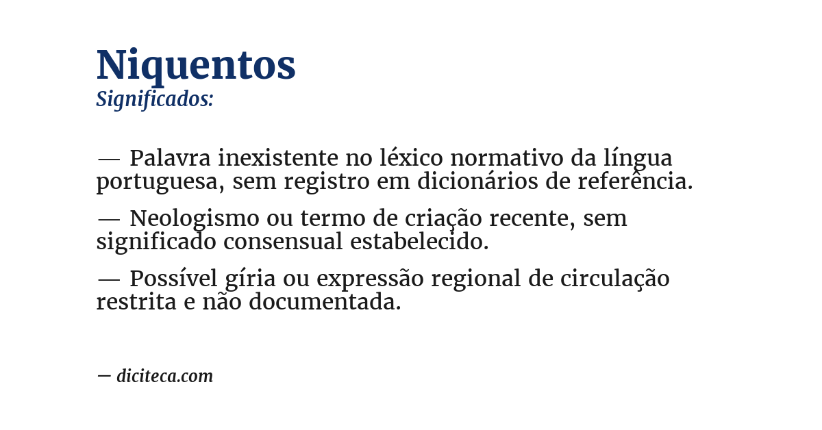 Significado de niquentos