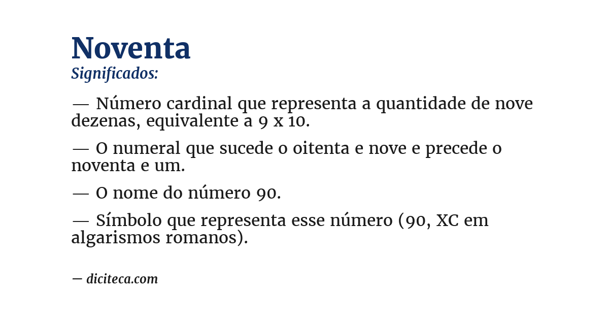 Significado de noventa
