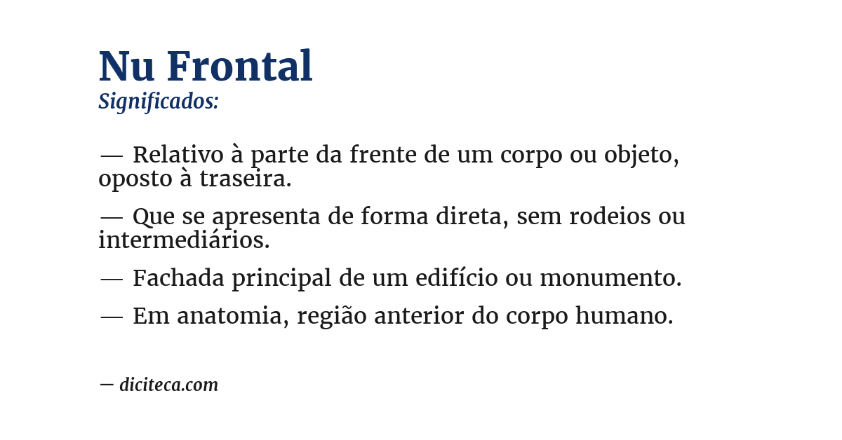 Significado de nu frontal