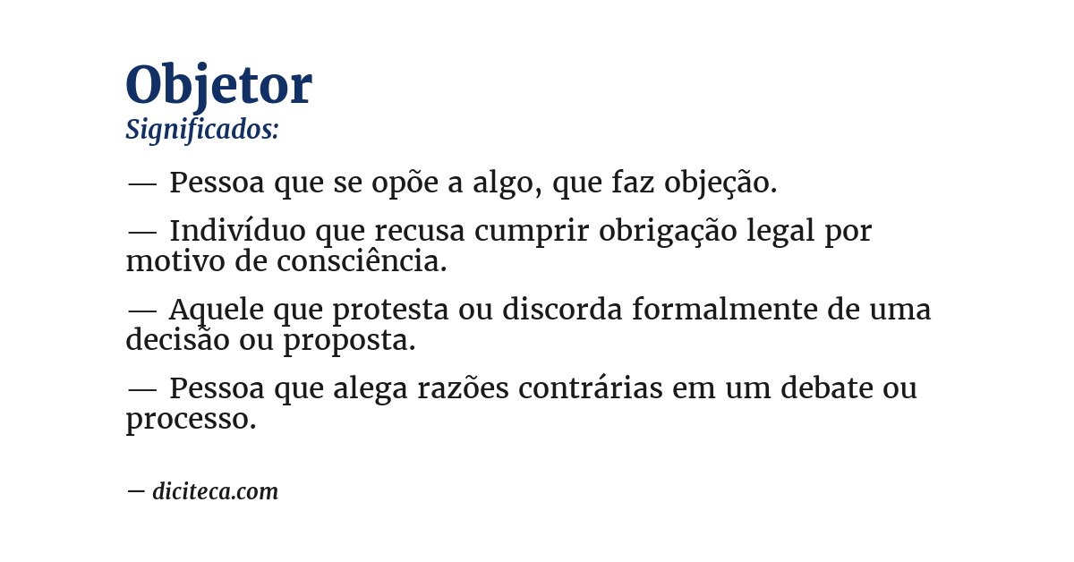 Significado de objetor