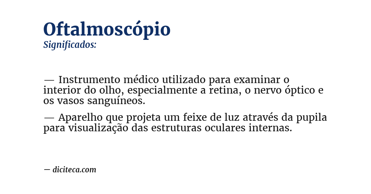 Significado de oftalmoscópio