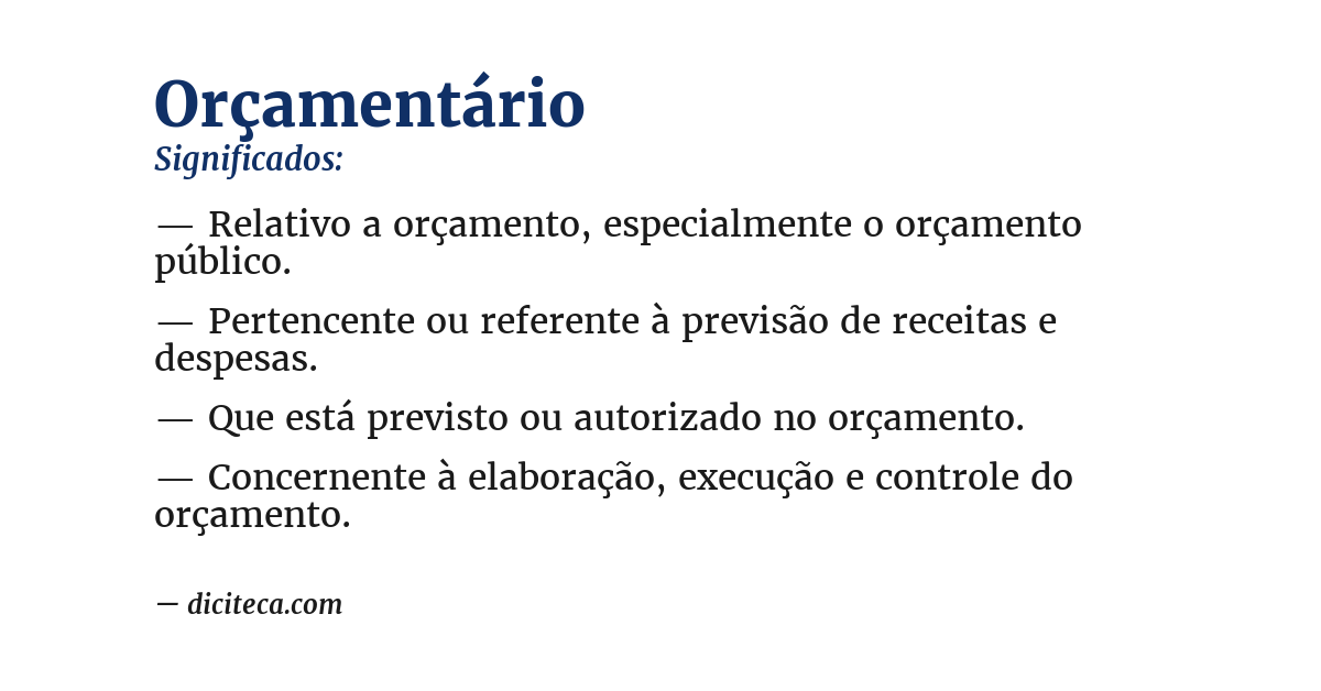 Significado de orçamentário