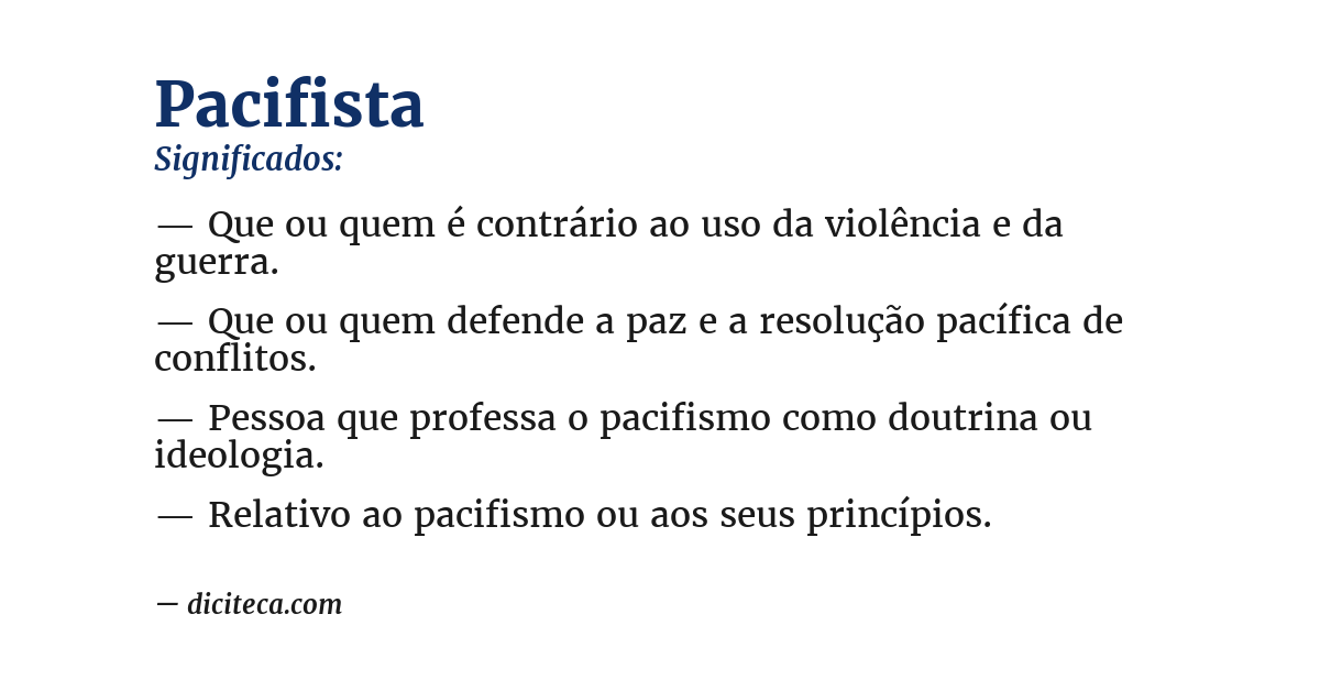 Significado de pacifista