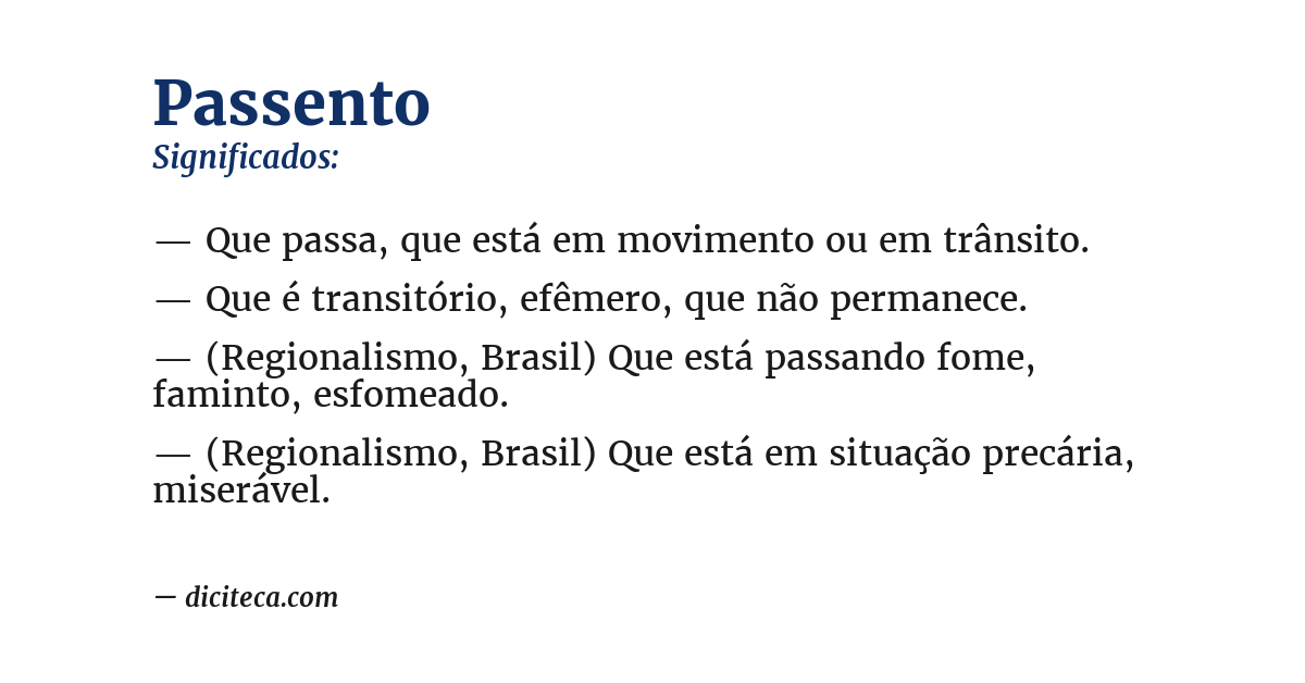 Significado de passento