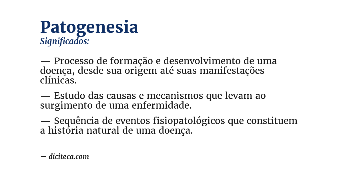 Significado de patogenesia