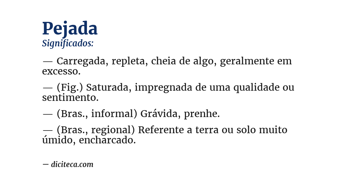 Significado de pejada