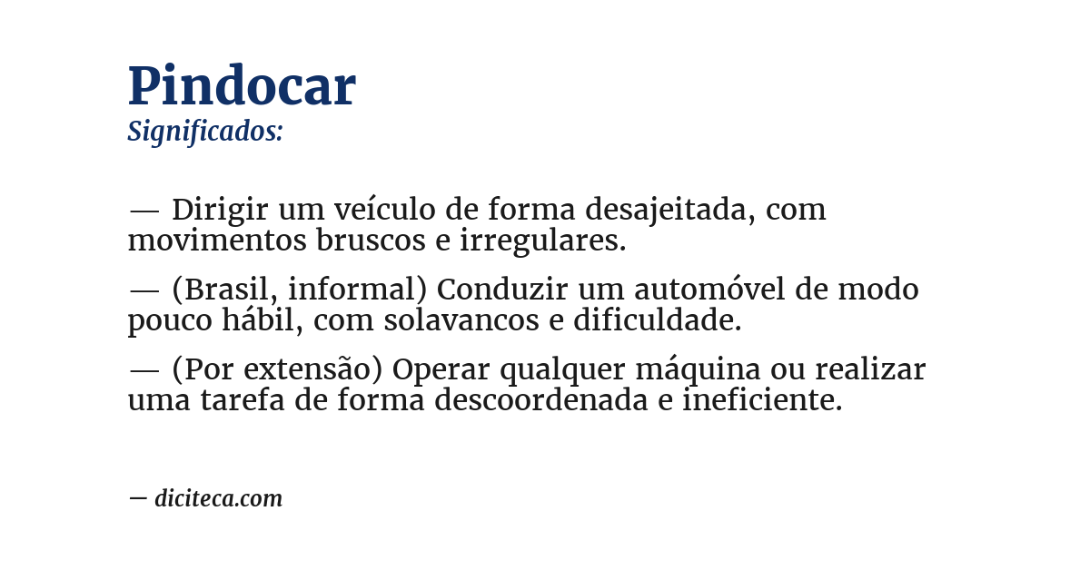 Significado de pindocar