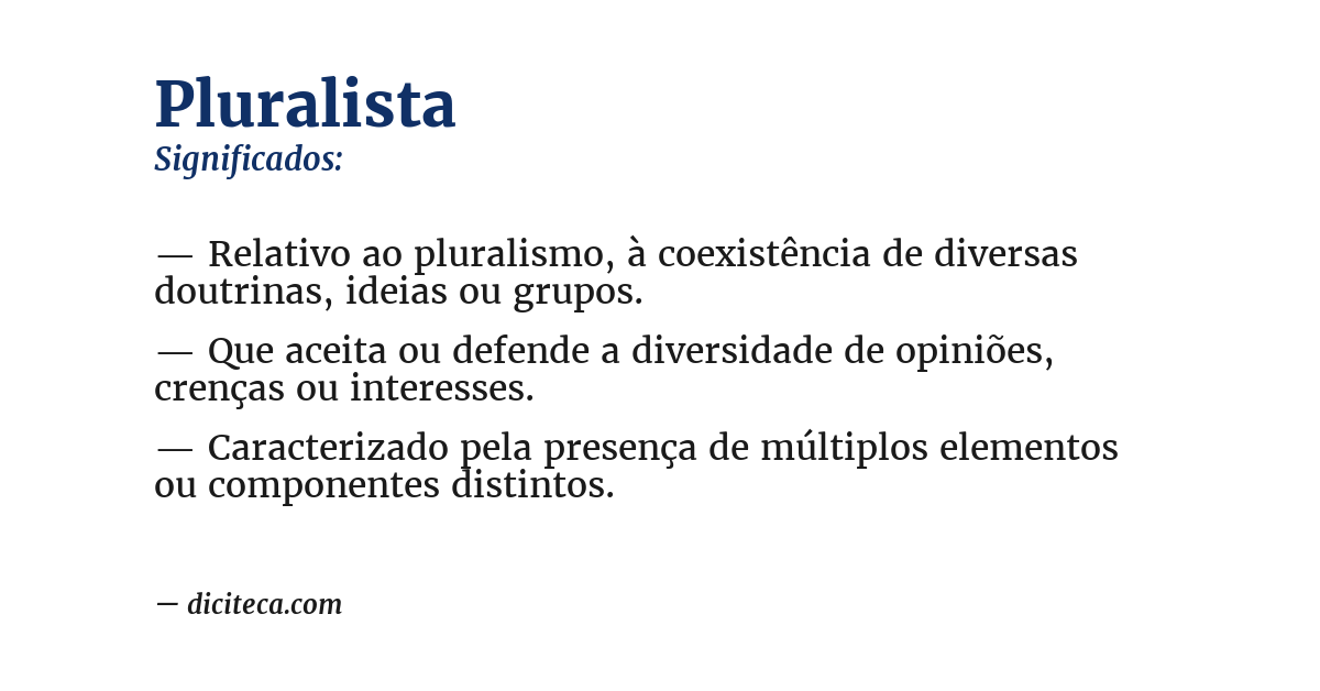Significado de pluralista