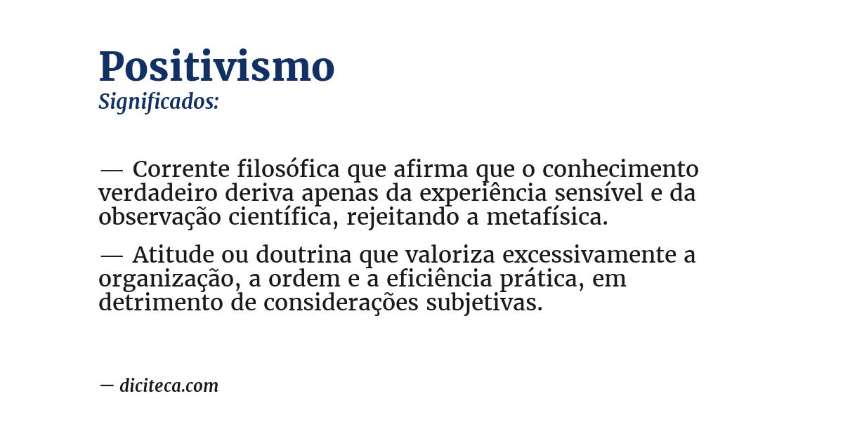 Significado de positivismo