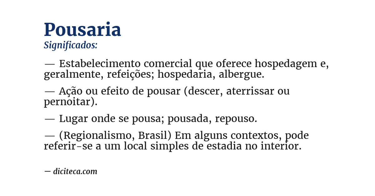 Significado de pousaria