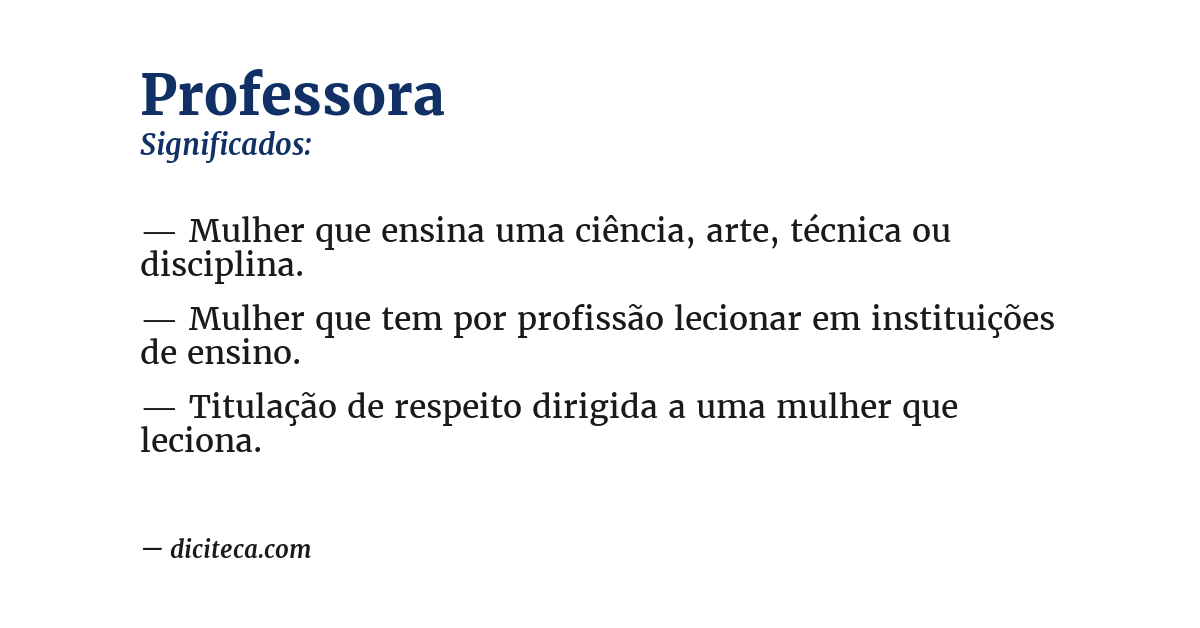 Significado de professora