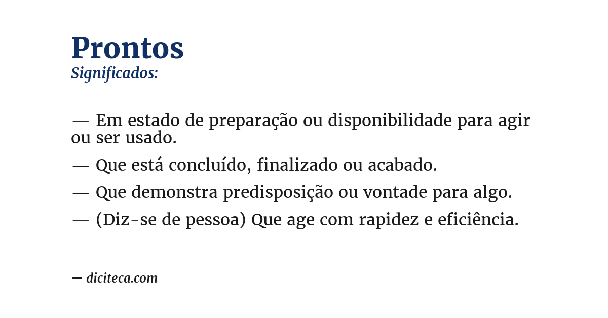 Significado de prontos