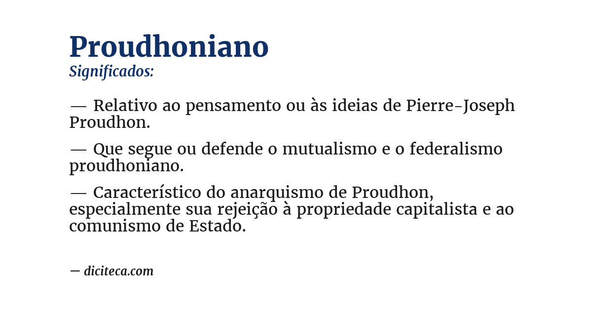 Significado de proudhoniano