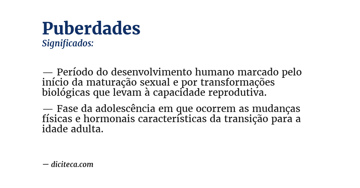 Significado de puberdades