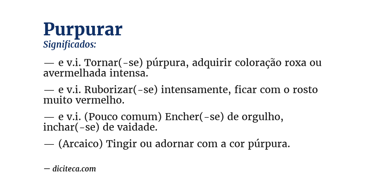 Significado de purpurar