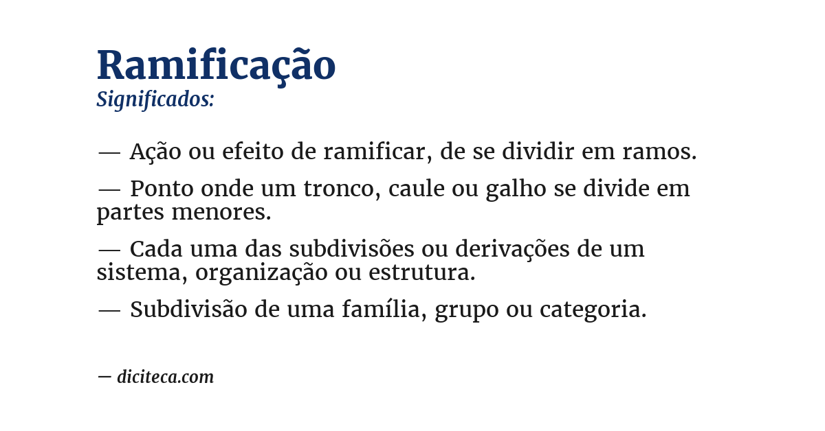 Significado de ramificação