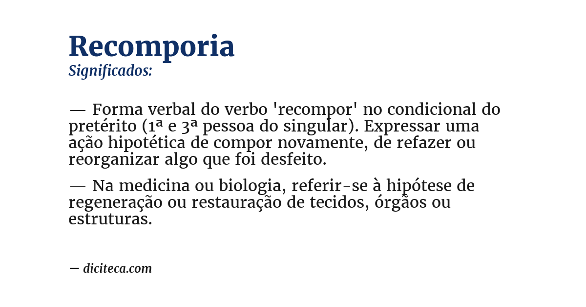 Significado de recomporia