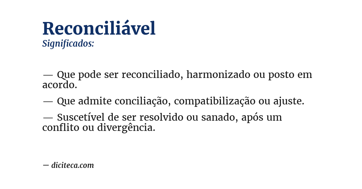 Significado de reconciliável