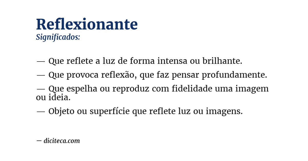Significado de reflexionante
