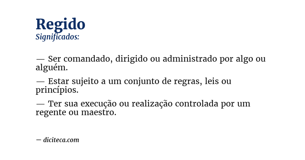 Significado de regido