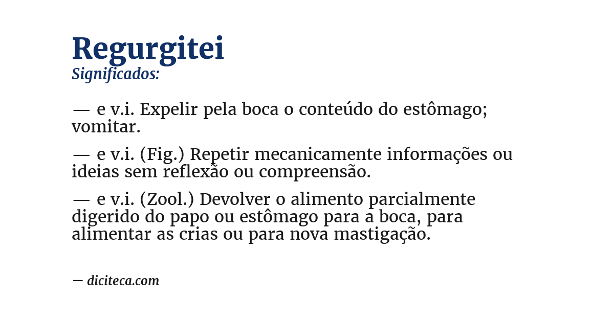 Significado de regurgitei