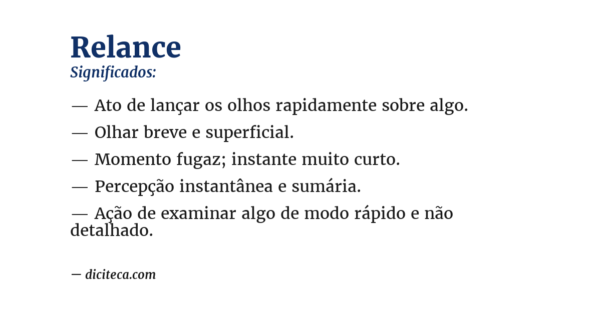 Significado de relance