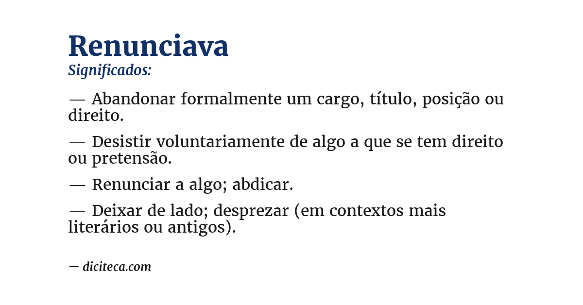 Significado de renunciava