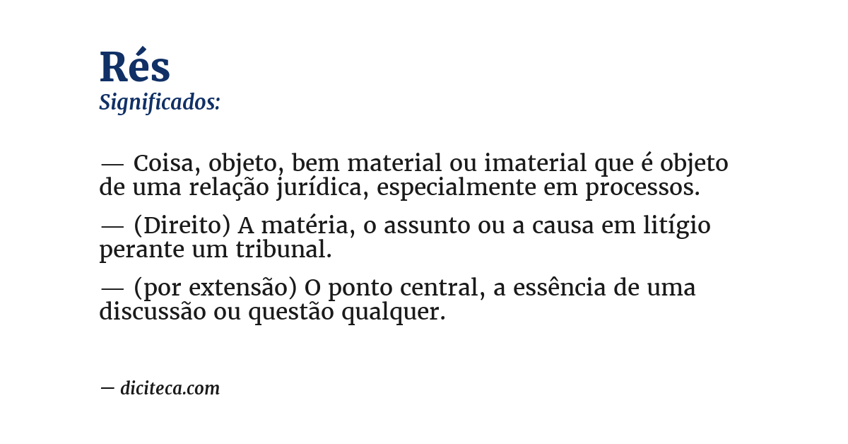 Significado de rés