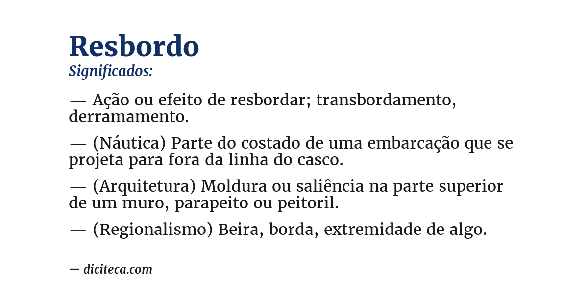 Significado de resbordo