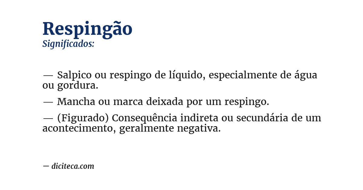 Significado de respingão