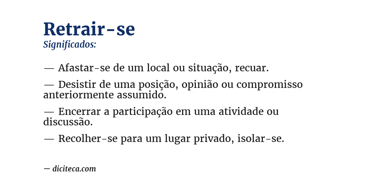 Significado de retrair-se