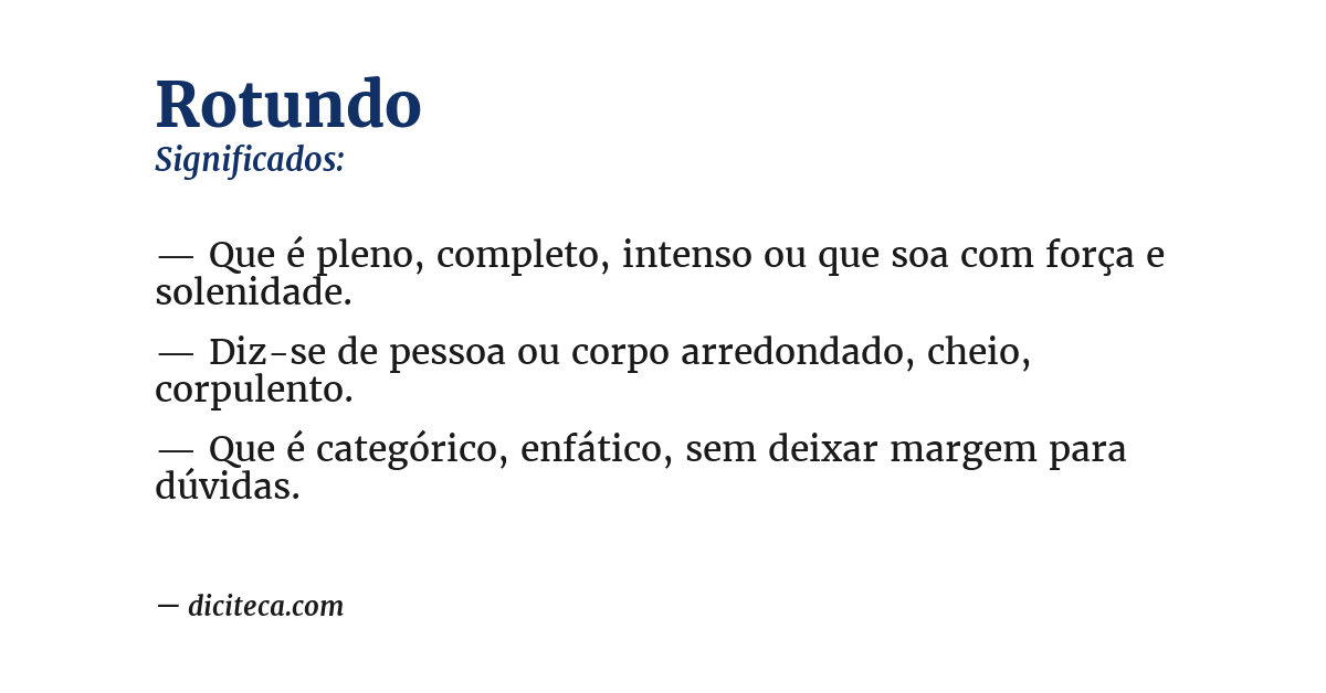 Significado de rotundo