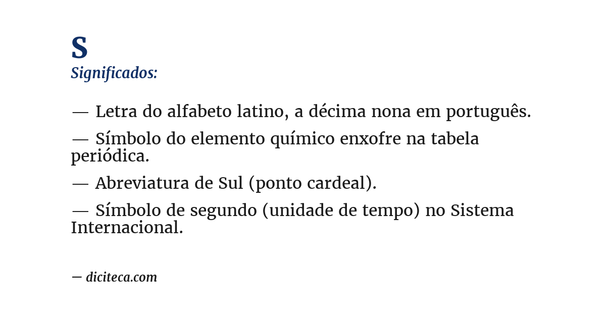 Significado de s