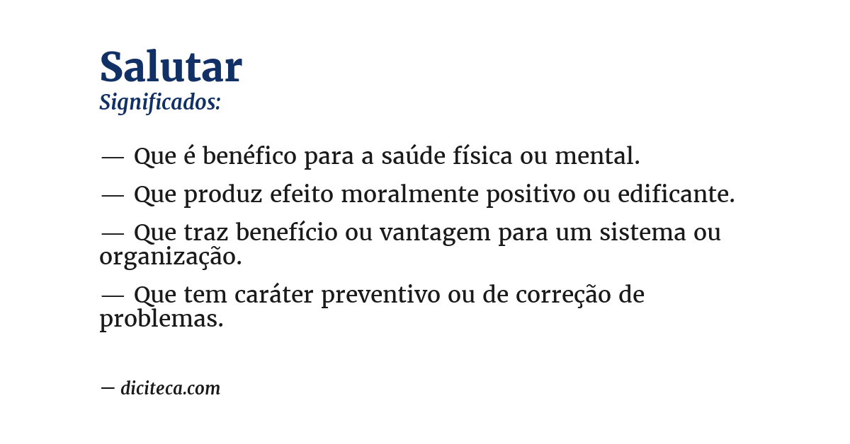 Significado de salutar